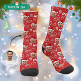 [Made In USA]Custom Christmas Socks Personalized Funny Gift Photo Sublimated Crew Socks
