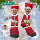 [Made In USA]Personalized Funny Photo Socks Custom Christmas Sublimated Crew Socks Gifts