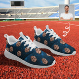 Custom Face Blue Light Breathable Lightweight Sports Shoes Sneakers