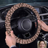 Custom Seamless Face Steering Wheel Cover Car Accessories Personalized Car Gift