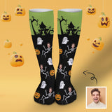 Custom Face Sublimated Crew Socks Halloween Socks Personalized Funny Photo Socks Gift