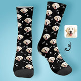 [Made In USA]Custom Dog Face Socks Funny Printed Photo Pet Socks Personalized Picture Sublimated Crew Socks