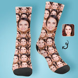 [Made In USA]Custom Face Socks Print Your Photo Best Personalized Sublimated Crew Socks Funny Photo Socks Unisex Gift for Men Women