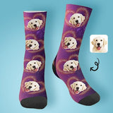 Custom Pet Socks Dog Face Galaxy Love Socks Printed Photo Personalized Sublimated Crew Socks Unisex Gift for Men Women