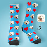 Custom Pet Socks Funny Printed Heart Dog Sublimated Crew Socks Personalized Photo Unisex Gift for Men Women