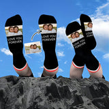 Custom Photo Socks Love You Forever Sublimated Crew Socks