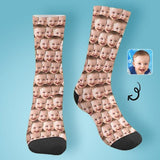 Face Printed on Socks Seamless Sublimated Crew Socks Personalized Picture Socks Unisex Gift for Men Women