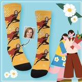 For Mom | Custom Face Socks My Mom is Superman Personalized MOM's Sublimated Crew Socks