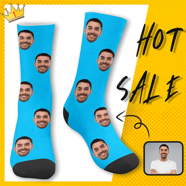 [Made In USA] Personalized Face Sublimated Crew Socks Custom Socks wit ...