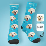 Personalized Pet Photo Socks Custom Face&Name Printed Socks I Love My Pet Sublimated Crew Socks
