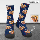 Personalized Photo Couple Socks Custom Love Sublimated Crew Socks Unisex Gift for Men Women
