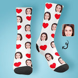 Socks with Custom Face Heart Women Sublimated Crew Socks Personalized Socks with Picture for Mom