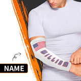 Custom Name USA Flag Ice Silk Sun Arm Sleeves UV Arm Cover Sleeve, Protection for Cycling, Running, Outdoor Sports