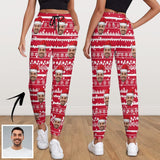Personalized Christmas Sweatpants Custom Face Pants Women's All Over Print Personalized Casual Sweatpants