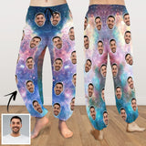 Custom Face Harem Pants Galaxy Stars Unisex Colorful Personalized Yoga Pants