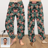 Custom Face Harem Pants Leaves Unisex All Over Print Personalized Yoga Pants