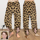 Custom Face Harem Pants Leopard Print Unisex All Over Print Personalized Yoga Pants