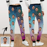 [High Quality] Custom Face Sweatpants Gradient Unisex Personalized Closed Bottom Casual Sweatpants