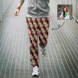 [High Quality] Custom Face Sweatpants Seamless Black Unisex Personalized All Over Print Closed Bottom Joggers