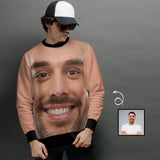 Custom Face Funny Design Loose Sweatshirt Personalized Face All Over Print Crewneck Loose Sweatshirt