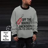 Men's Custom Name&Date&Year Loose Sweatshirt With Sold Personalized Name&Date&Year Loose Crew Neck Sweatshirt