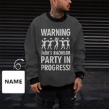Men's Custom Name Loose Sweatshirt With Warning Personalized Name Loose Crew Neck Sweatshirt
