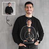 Men's Custom Photo Picture in Picture Loose Sweatshirt Personalized Face Loose Crew Neck Sweatshirt
