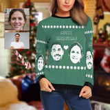 Personalized Face Love Merry Christmas Women's Ugly Christmas Sweatshirts, Gift For Christmas Custom face Sweatshirt, Ugly Couple Sweatshirts