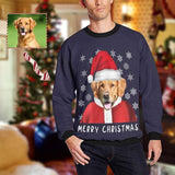 Personalized Face Merry Christmas Puppy Ugly Men's Christmas Sweatshirts, Gift For Christmas Custom face Sweatshirt, Ugly Couple Sweatshirts