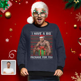 Personalized Face Muscular Body Ugly Men's Christmas Sweatshirts, Gift For Christmas Custom face Sweatshirt, Ugly Couple Sweatshirts