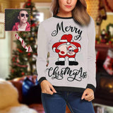 Personalized Face Santa Claus Ugly Women's Christmas Sweatshirts, Gift For Christmas Custom face Sweatshirt, Ugly Couple Sweatshirts