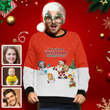 Personalized Family Faces Snowman Santa Claus Elk Ugly Men's Christmas Sweatshirts, Gift For Christmas Custom face Sweatshirt, Ugly Couple Sweatshirts