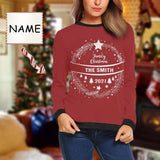Personalized Name Merry Christmas Ugly Women's Christmas Sweatshirts, Gift For Christmas Custom face Sweatshirt, Ugly Couple Sweatshirts