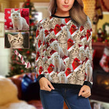 Personalized Photo Pets Ugly Women's Christmas Sweatshirts, Gift For Christmas Custom face Sweatshirt, Ugly Couple Sweatshirts
