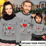 Personalized Six Photo Family Matching Ugly Christmas Sweatshirt, Gift For Christmas Custom Face Sweatshirt, Ugly Family Sweatshirts