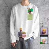 #Pocket Sweatshirt Custom Face Gardener Loose Sweatshirt Personalized Face Loose Sweatshirt With Pocket