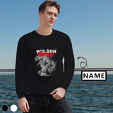 Personalized Name Loose Sweatshirt Men's Custom Name Smog Crewneck Loose Sweatshirt