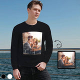 Personalized Photo Loose Sweatshirt Men's Custom Photo Couple Crewneck Loose Sweatshirt