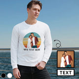 Personalized Photo&Text Loose Sweatshirt Men's Custom Photo&Text Couple Crewneck Loose Sweatshirt