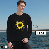Personalized Text Loose Sweatshirt Men's Custom Text Yellow Crewneck Loose Sweatshirt