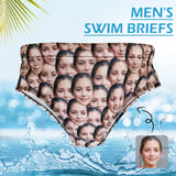 Custom Face Seamless Men's Swim Shorts Personalized Triangle Swim Briefs for Swimming Water Sports