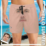 Custom Made Swim Trunks with Personalized Face Complexion Girlfriend Men's Quick Dry Swim Shorts