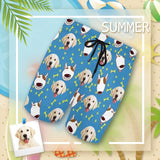Custom Pet Face Swim Shorts Personalized Men's Quick Dry Swim Shorts with Your Cute Dog Pictures