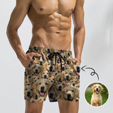 Custom Pet Face Swim Shorts Print Your Dog Pictures on Men's Quick Dry Swim Shorts