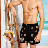Custom Photo Swim Trunks Design Heart Men's Quick Dry Swim Shorts with Personalized Pictures