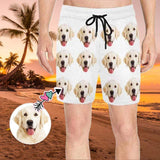Custom Swim Trunks with Face Personalized Pet Pictures Row Simple Men's Quick Dry Swim Shorts