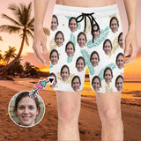 Personalized Swim Trunks Custom Face Leave Men's Quick Dry Swim Shorts with Girlfriend's Face for Him