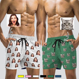 Personalized Swim Trunks Custom Face Multicolor Men's Quick Dry Swim Shorts Beach Swimsuit with Girlfriend's Face