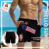 Personalized Swim Trunks with Face on Them Custom Swimming Trunks Lorem Ipsum To Bang Men's Quick Dry Swim Shorts