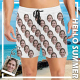 Swim Trunks with Face on Them Custom Row Men's Quick Dry Swim Shorts with Girlfriend's Face